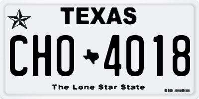 TX license plate CHO4018