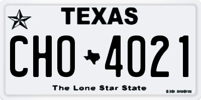 TX license plate CHO4021