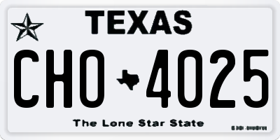 TX license plate CHO4025