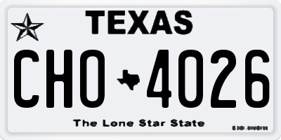 TX license plate CHO4026