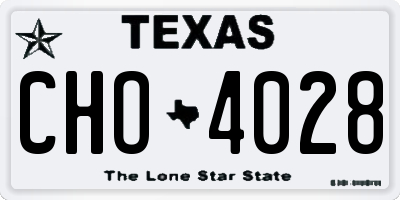 TX license plate CHO4028