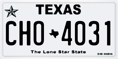 TX license plate CHO4031