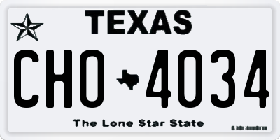 TX license plate CHO4034