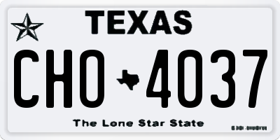 TX license plate CHO4037