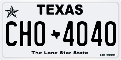TX license plate CHO4040