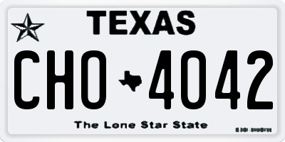 TX license plate CHO4042