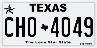 TX license plate CHO4049