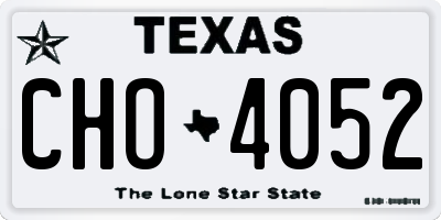 TX license plate CHO4052