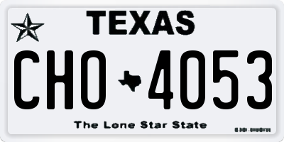 TX license plate CHO4053