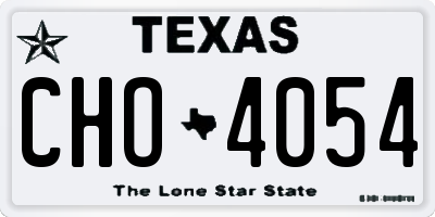 TX license plate CHO4054