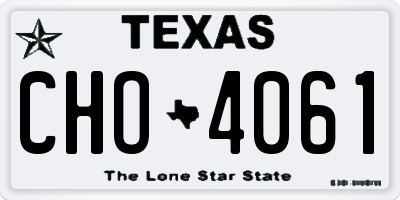 TX license plate CHO4061