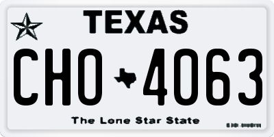TX license plate CHO4063
