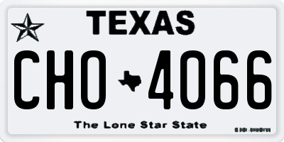 TX license plate CHO4066