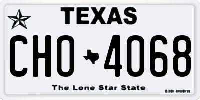 TX license plate CHO4068