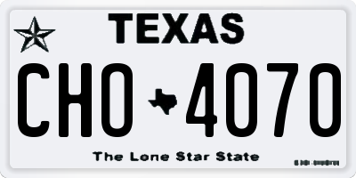 TX license plate CHO4070