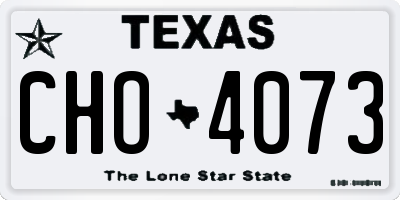 TX license plate CHO4073