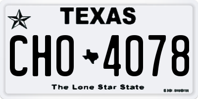 TX license plate CHO4078