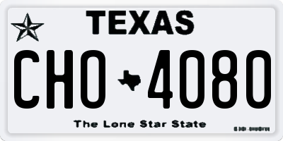 TX license plate CHO4080