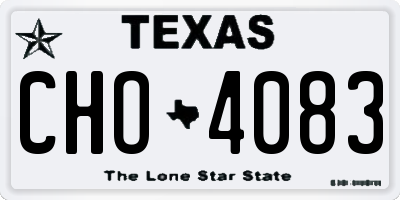 TX license plate CHO4083