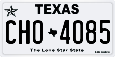 TX license plate CHO4085