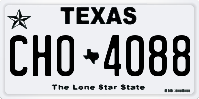 TX license plate CHO4088