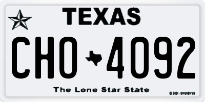 TX license plate CHO4092