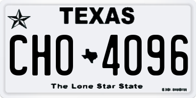 TX license plate CHO4096