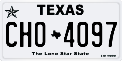 TX license plate CHO4097