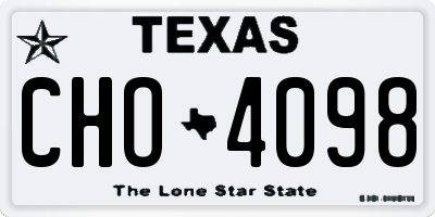 TX license plate CHO4098