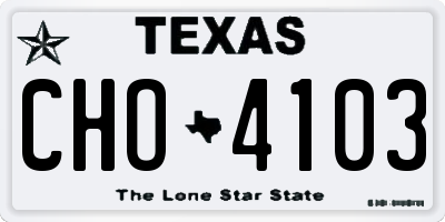 TX license plate CHO4103