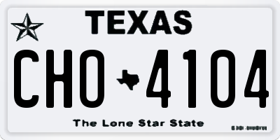 TX license plate CHO4104