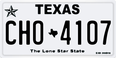 TX license plate CHO4107