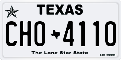 TX license plate CHO4110
