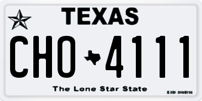 TX license plate CHO4111