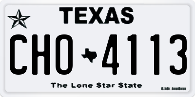TX license plate CHO4113