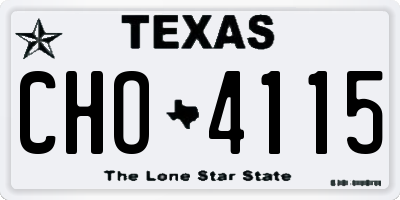 TX license plate CHO4115