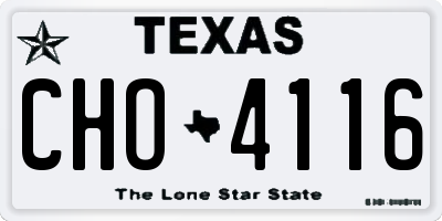 TX license plate CHO4116