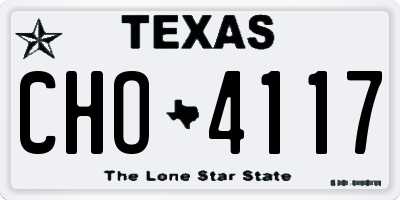 TX license plate CHO4117