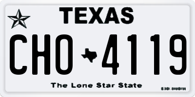 TX license plate CHO4119