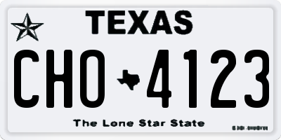 TX license plate CHO4123