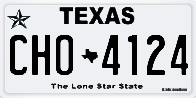 TX license plate CHO4124