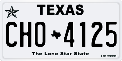 TX license plate CHO4125