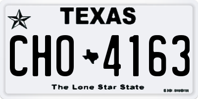 TX license plate CHO4163