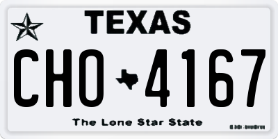 TX license plate CHO4167