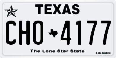 TX license plate CHO4177