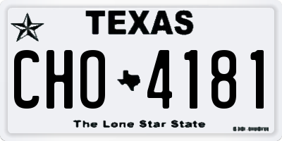 TX license plate CHO4181
