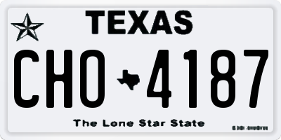 TX license plate CHO4187