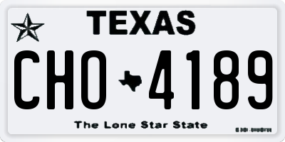TX license plate CHO4189