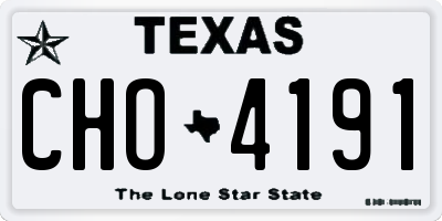 TX license plate CHO4191