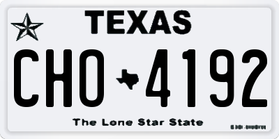 TX license plate CHO4192